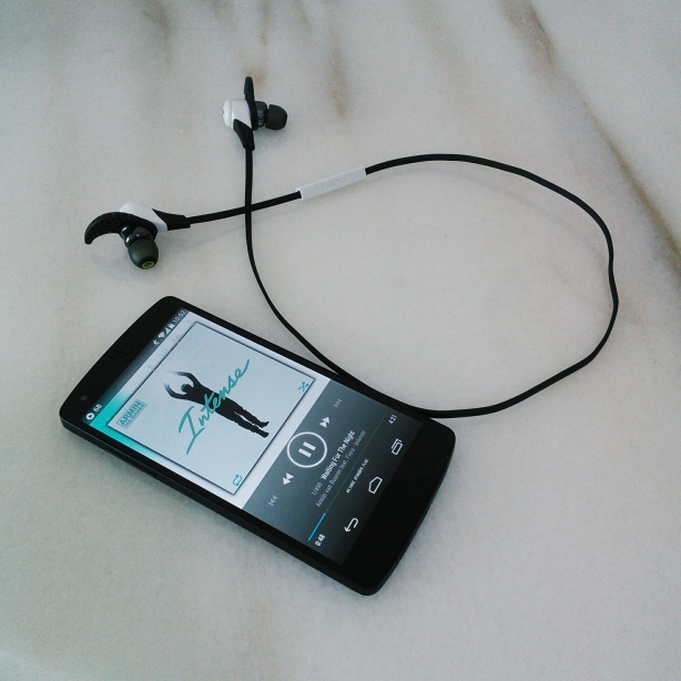 Jaybird Bluebuds X paired with Nexus 5 playing Waiting for the Night by Armin Van Buuren